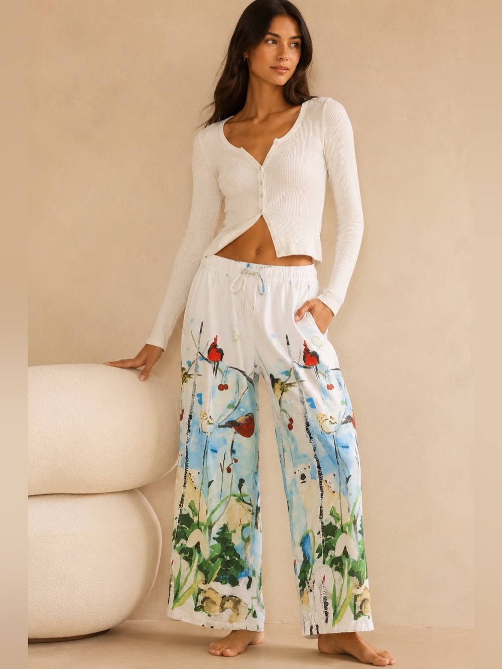 Anthropologie x Voutsa Polaire Winter Wonderland Pants L